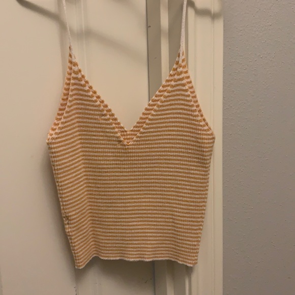 Yellow & White striped tank top from PacSun - Picture 1 of 2